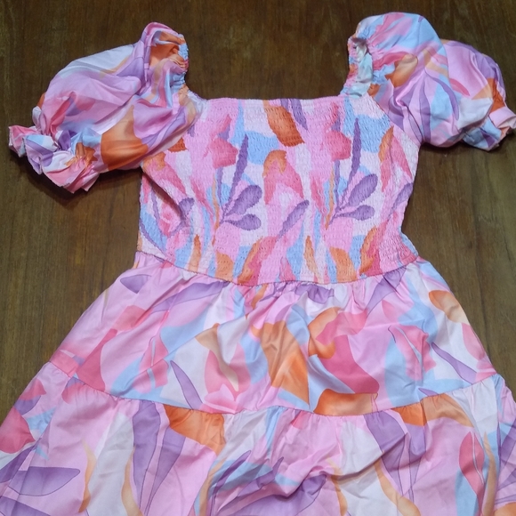 NWT Sissyaki Size M Pink, Purple, Short Sleeve Dress, Full Tiered Skirt,… - Picture 10 of 10